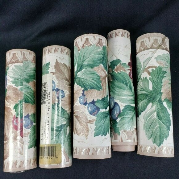 Sapphire Wallpaper Border Grapes Iridescent Ready‎ Pasted Rolls 60 ft Total READ - Picture 7 of 9